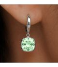 Серьги Swarovski красный Квадрат родиум (Медицинская сталь)
