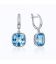 Серьги Swarovski бирюзовый Квадрат родиум (Медицинская сталь)