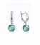 Серьги Swarovski синий и жёлтый Квадрат родиум (Медицинская сталь)