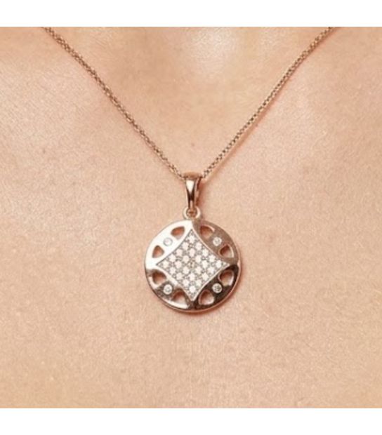 Кулон Xuping Круг с ромбом из камней в центре, позолота (диаметр:1,6 см) 224009