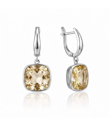 Серьги Swarovski светло голубой Квадрат родиум (Медицинская сталь)