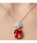 Кулон Swarovski Квадрат на основі каміння родіум (Медична сталь)