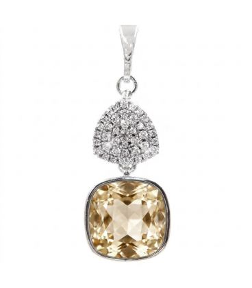 Кулон Swarovski Квадрат на основі каміння родіум (Медична сталь)