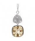 Кулон Swarovski Квадрат на основании из камней родиум (Медицинская сталь)