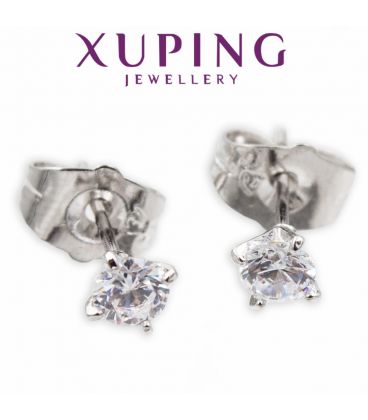 Серьги-гвоздики родиум "Камень 0,4 "