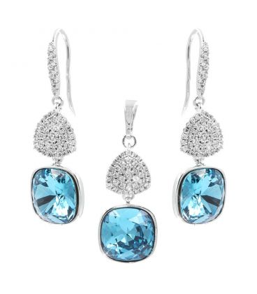 Набір Swarovski "Сяйво" родіум (Медична сталь)